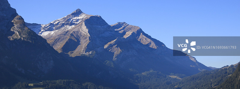 瑞士格施塔德附近的高山旅游胜地图片素材