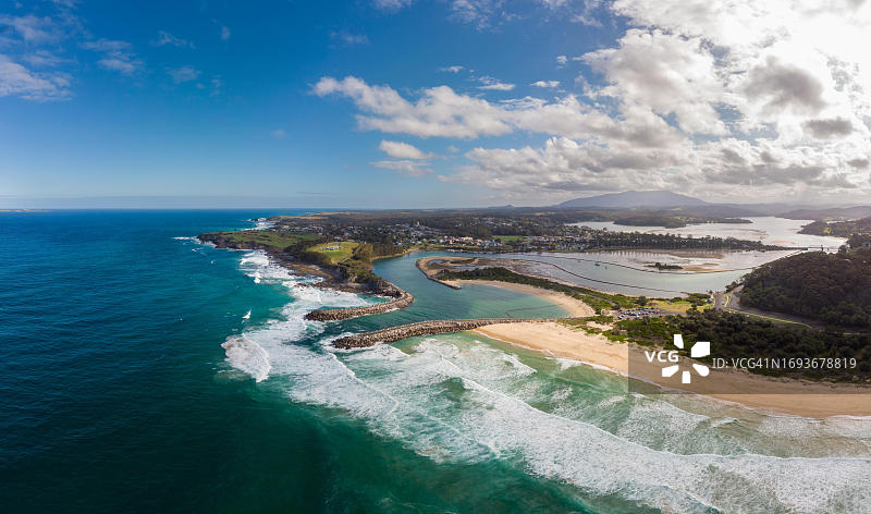 新南威尔士州南海岸纳鲁马小镇和瓦贡加河口图片素材