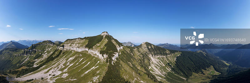 奥地利萨尔茨堡州格鲁伯峰山区航拍景观图片素材