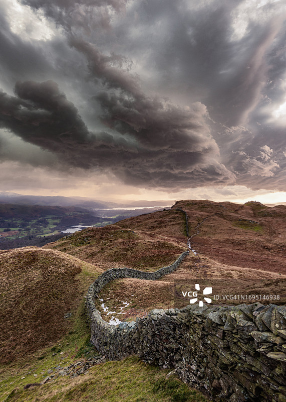 从林格莫尔山到温德米尔湖，英国湖区国家公园图片素材
