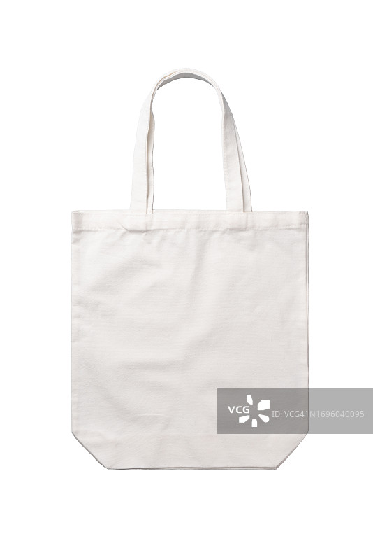 白色可重复使用空白手提袋（孤立于白色背景）图片素材