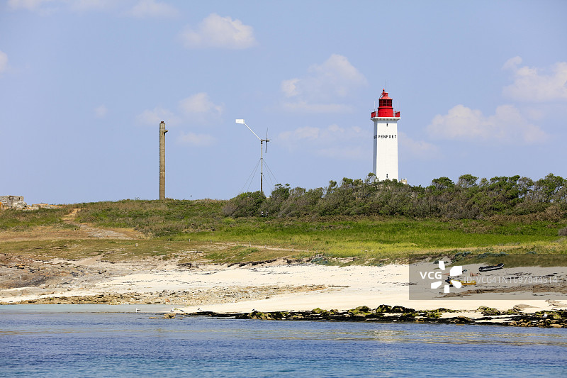 法国布列塔尼格莱南群岛灯塔图片素材