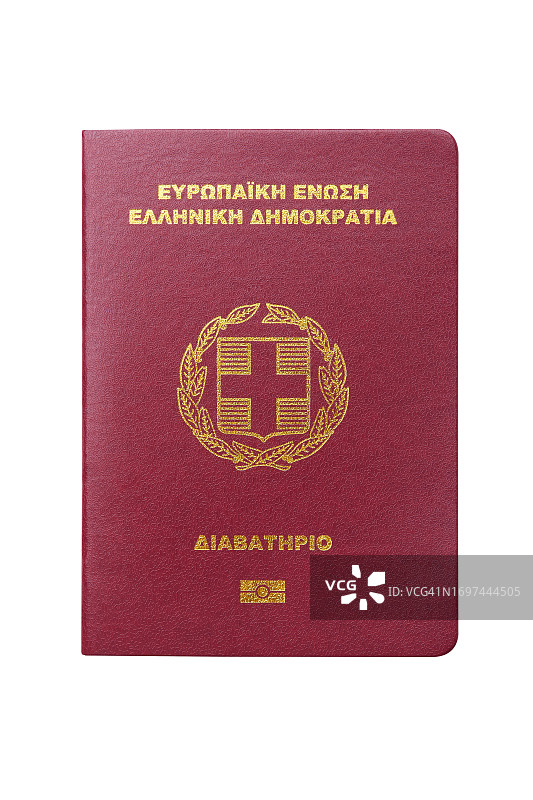 白色背景上的希腊护照图片素材