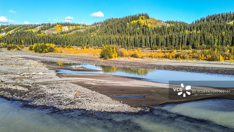 阿拉斯加内陆铜河沿岸的秋色图片素材