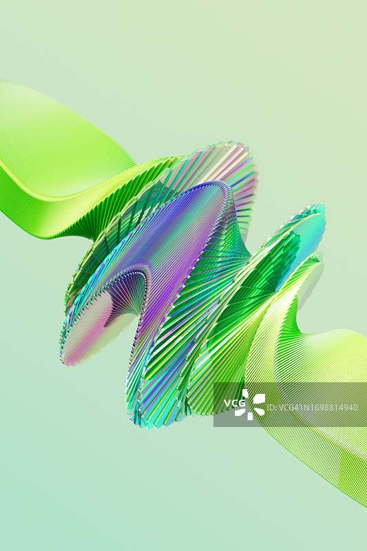 抽象数据方块连接绿色ESG概念图片素材