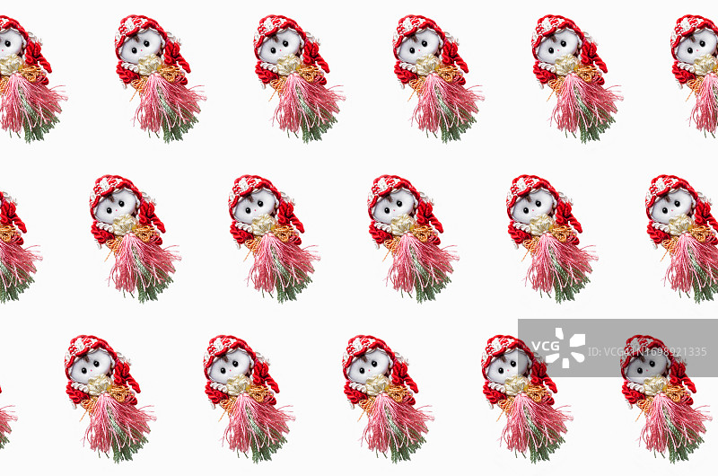 手工小玩偶的无缝图案图片素材