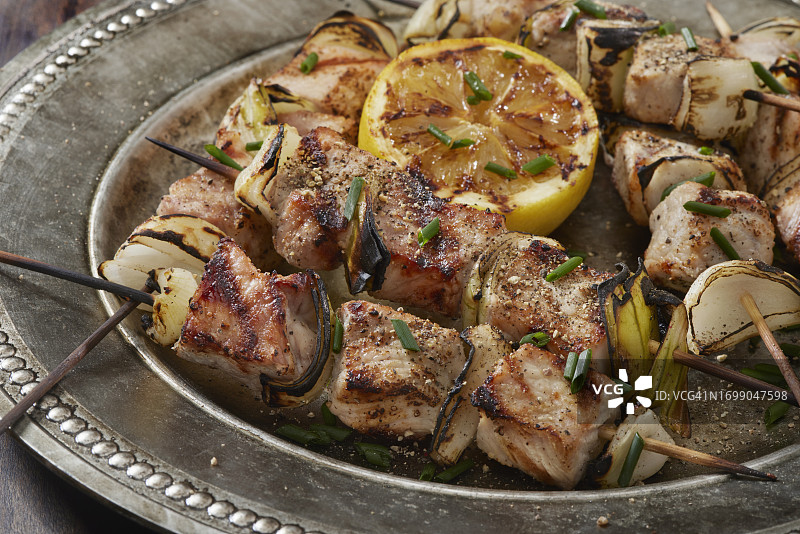 烤猪肉串图片素材