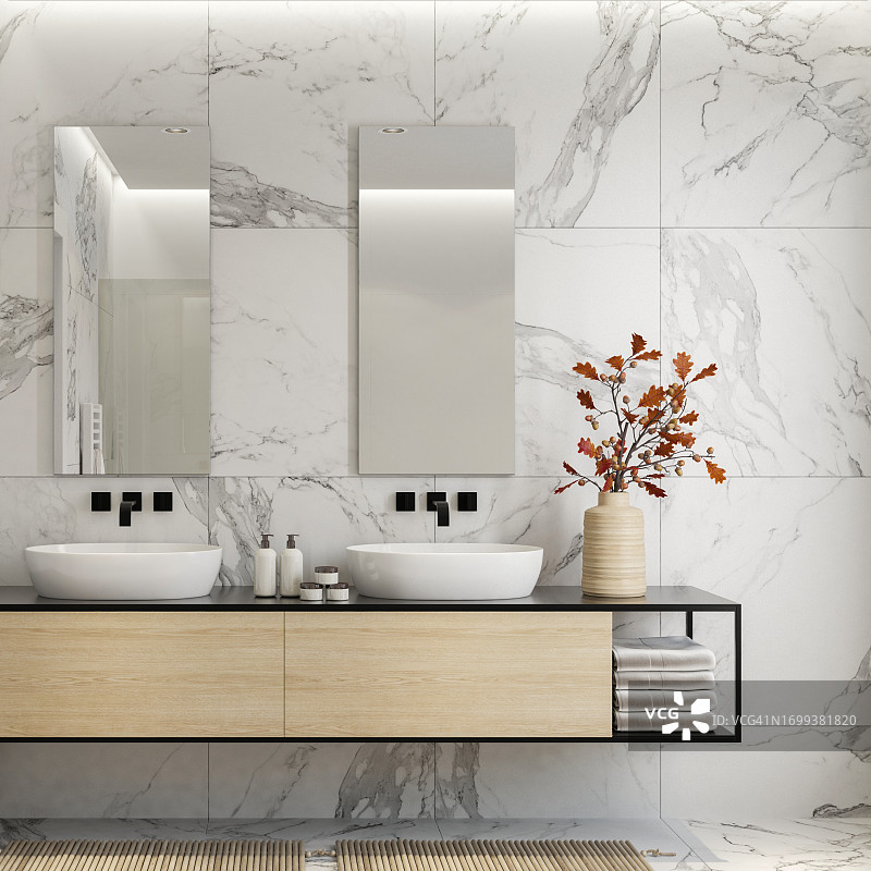 现代简约斯堪的纳维亚风格浴室图片素材