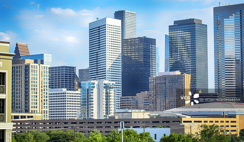 德克萨斯州休斯顿市中心天际线图片素材