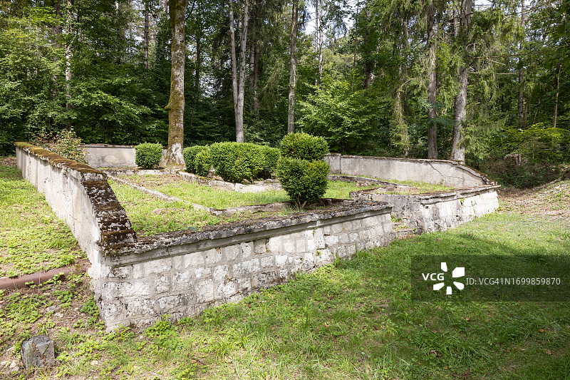 凡尔登战役：森林深处被遗忘的战争墓地（Fleury-devant-Douaumont）图片素材