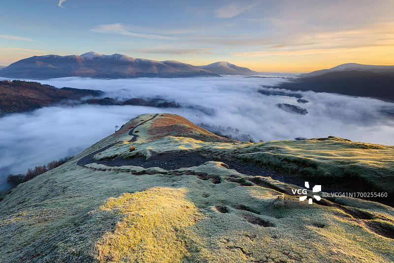 从卡特贝尔斯看到的壮丽景色，英国湖区国家公园图片素材