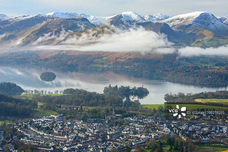英国湖区国家公园凯西克老城图片素材