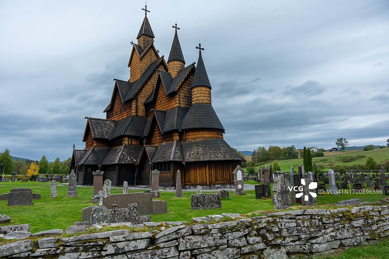 挪威诺托登的海达尔木板教堂图片素材