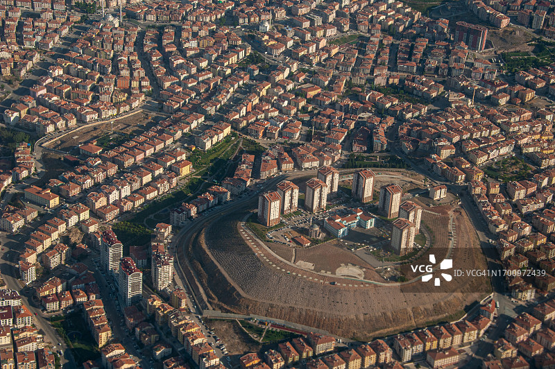 从空中俯瞰安卡拉的库什恰厄兹社区和托基住宅图片素材