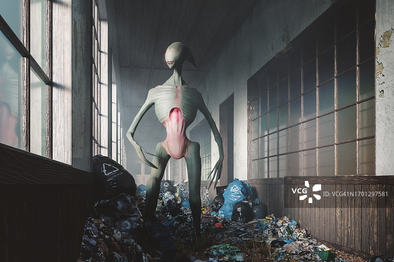 埋伏中的外星生物图片素材