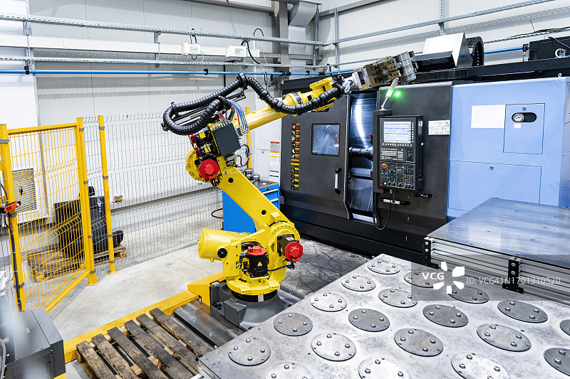 带工业机械的黄色机械臂图片素材