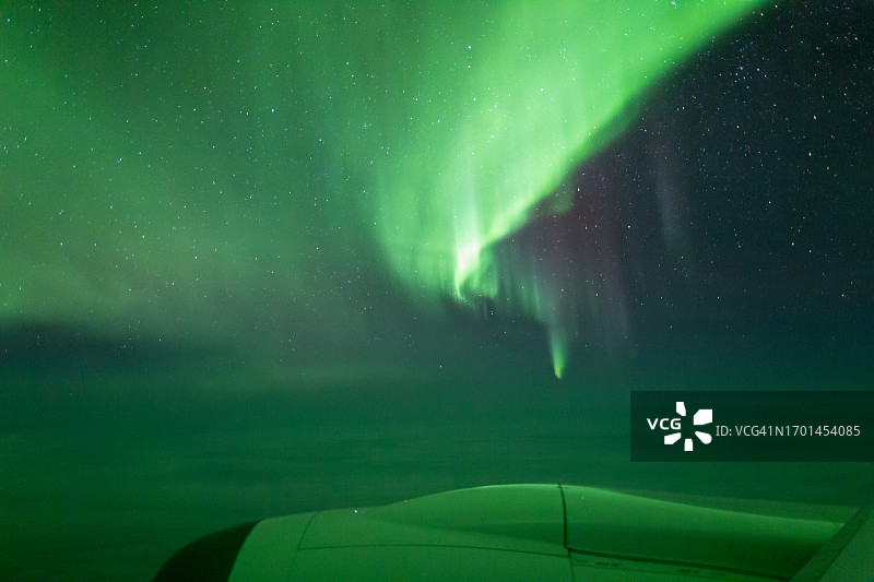 飞机上拍摄的南极光图片素材
