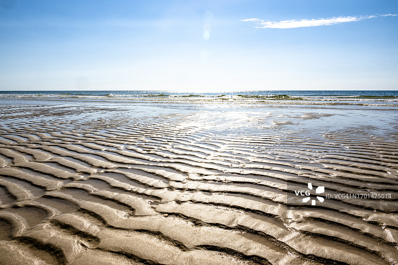 德国叙尔特岛波纹海滩沙图片素材