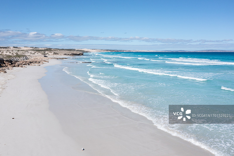 玛丽埃利斯沉船海滩：南澳大利亚艾尔半岛斯利福德湾图片素材
