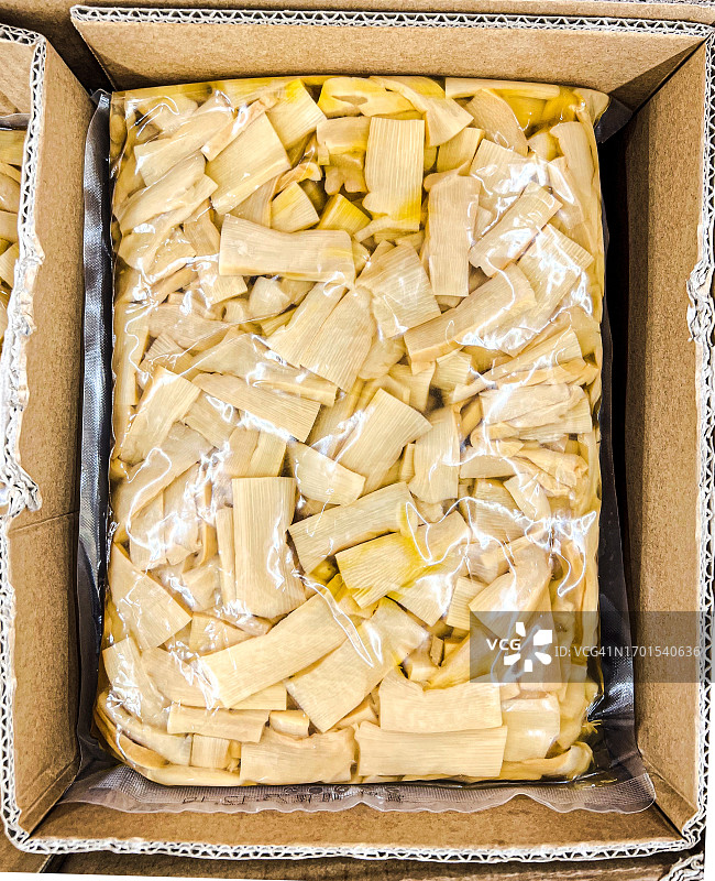 气调塑料袋装调味竹笋大包装，商业用途图片素材