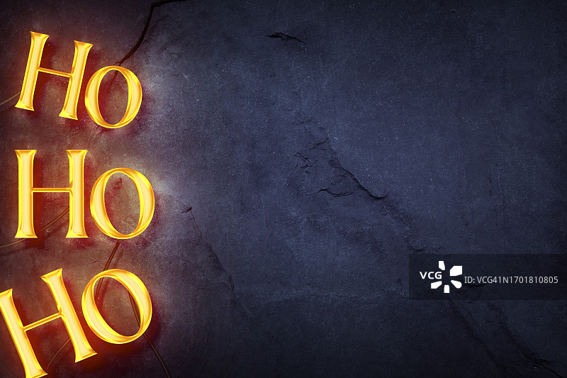 霓虹风格的ho ho ho文字图片素材