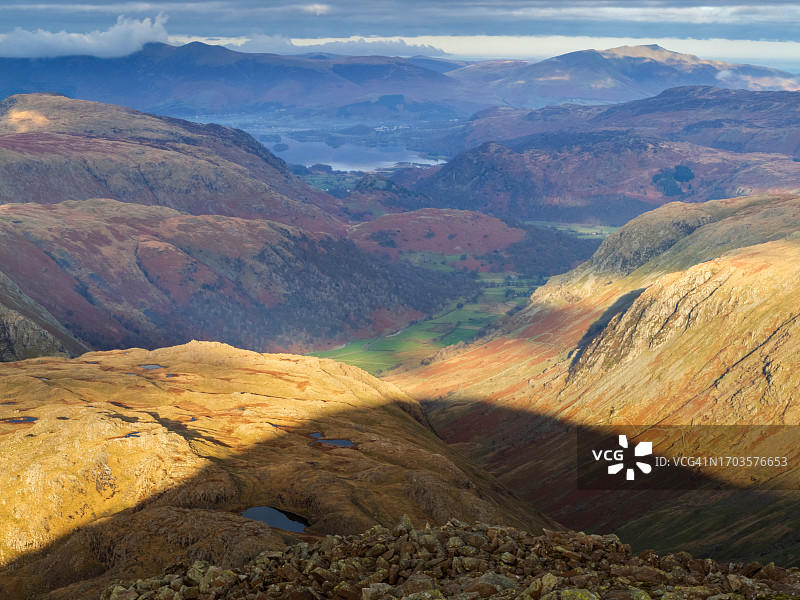英国坎布里亚郡凯西克德温特湖美景图片素材