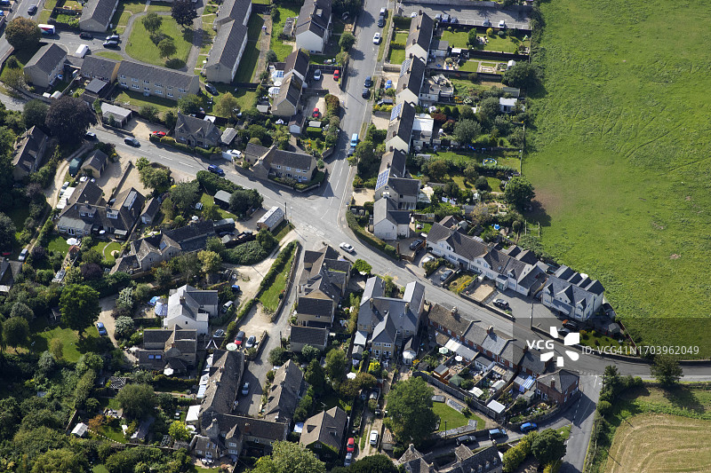 科茨沃尔德锡丁顿镇航拍图片素材