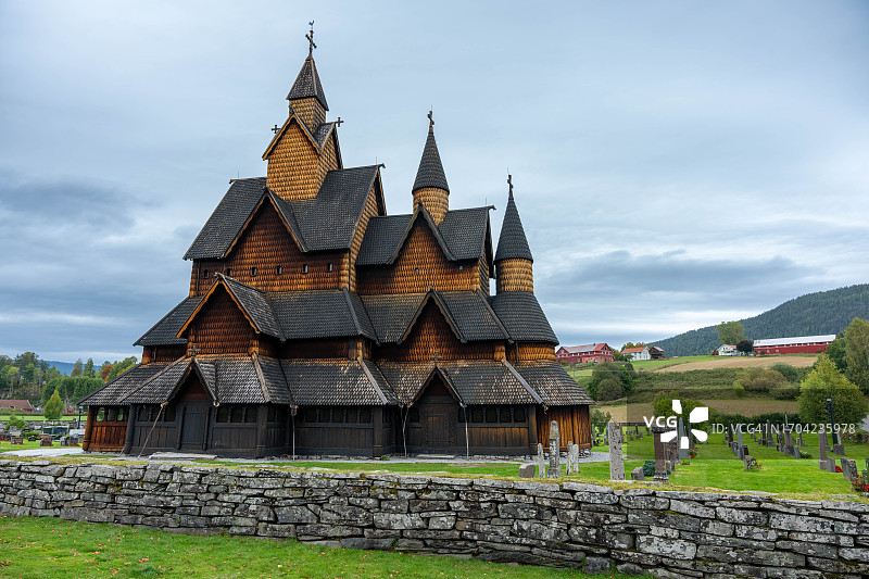 挪威诺托登的海达尔木板教堂图片素材