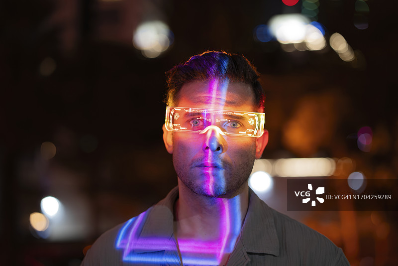 人脸上的抽象光影图片素材