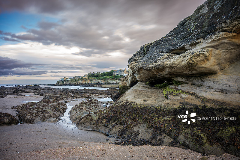 苏格兰法夫圣安德鲁斯海滩图片素材