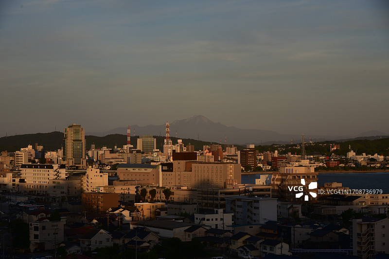 松江市日落景色图片素材