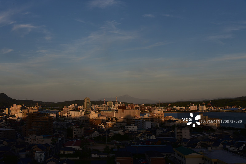 松江市日落景色图片素材