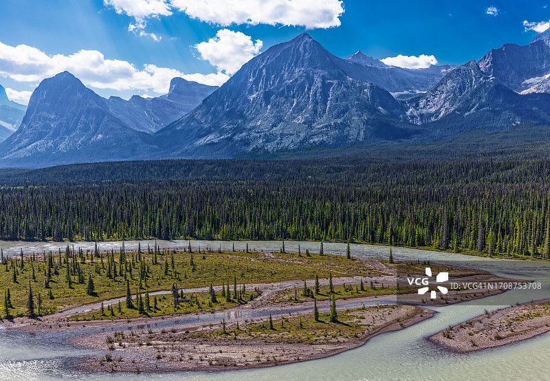 冰川与山羊观景点图片素材