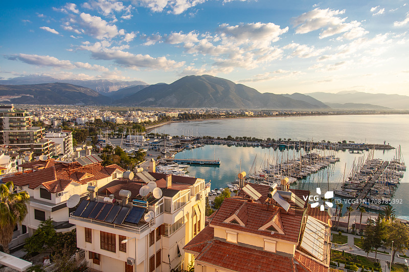 小镇航拍景色图片素材