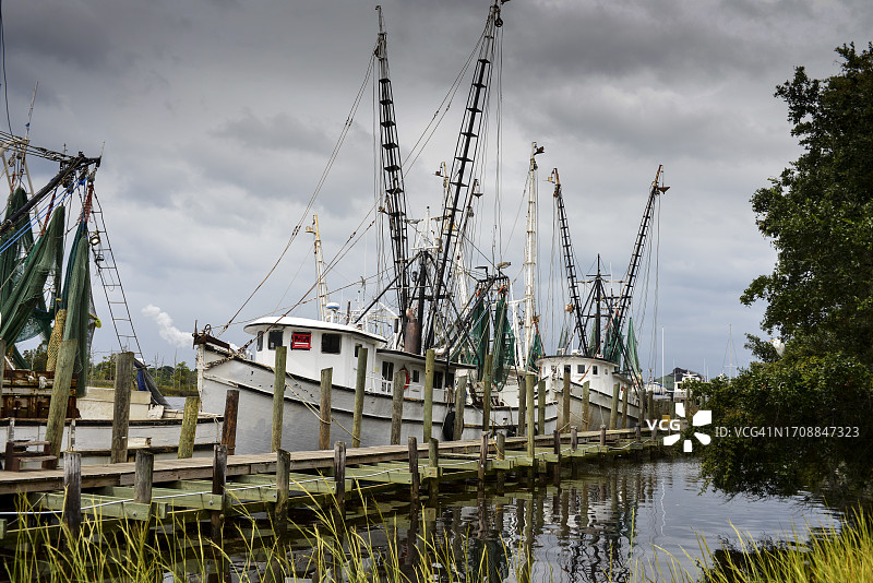 南卡罗来纳州乔治敦的虾船图片素材
