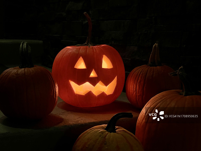 传统万圣节南瓜灯图片素材