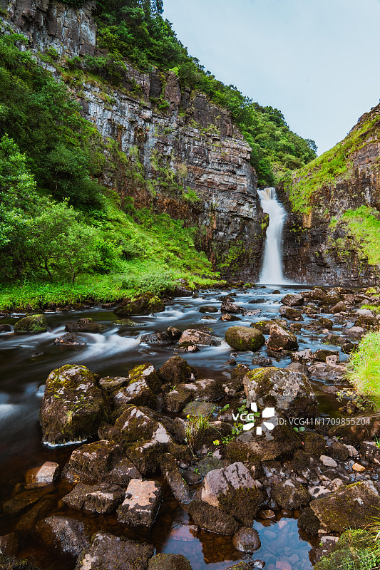 苏格兰斯凯岛利奥特瀑布景色图片素材