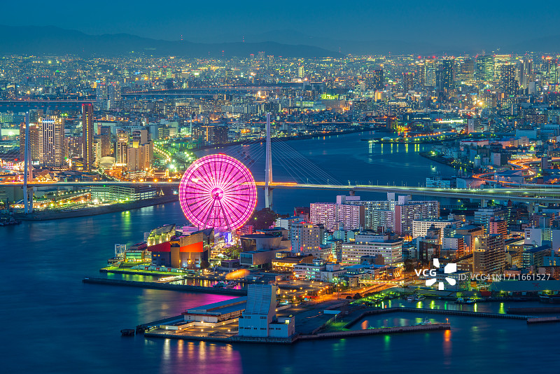 日本大阪湾城市风光图片素材