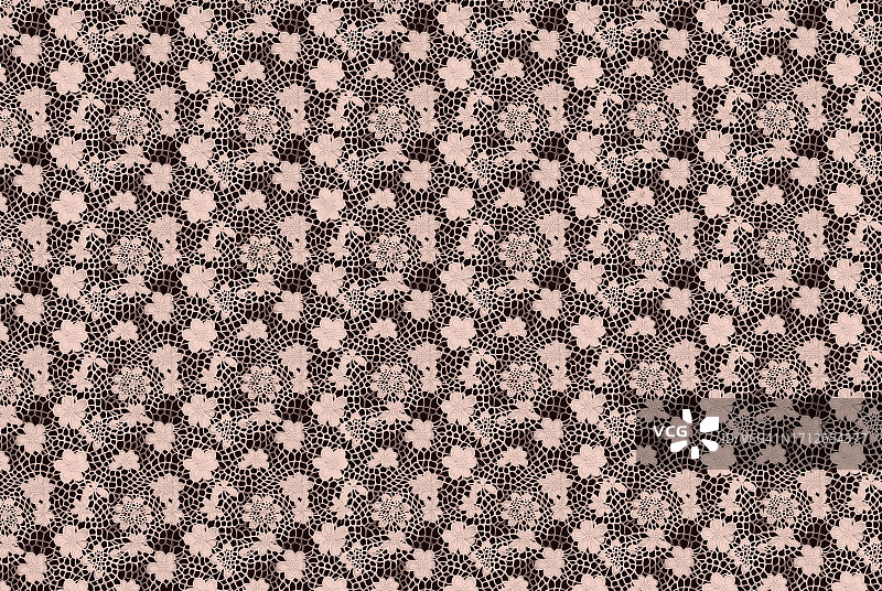 粉色蕾丝图案特写：精致而复杂的设计图片素材
