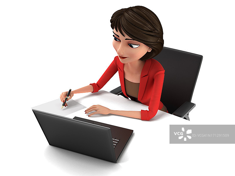 书写中的女商人图片素材