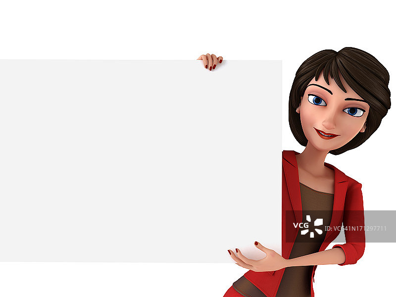 使用白板的女商人图片素材