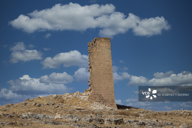 泽尔泽万城堡历史遗址，马尔丁，土耳其东南部图片素材