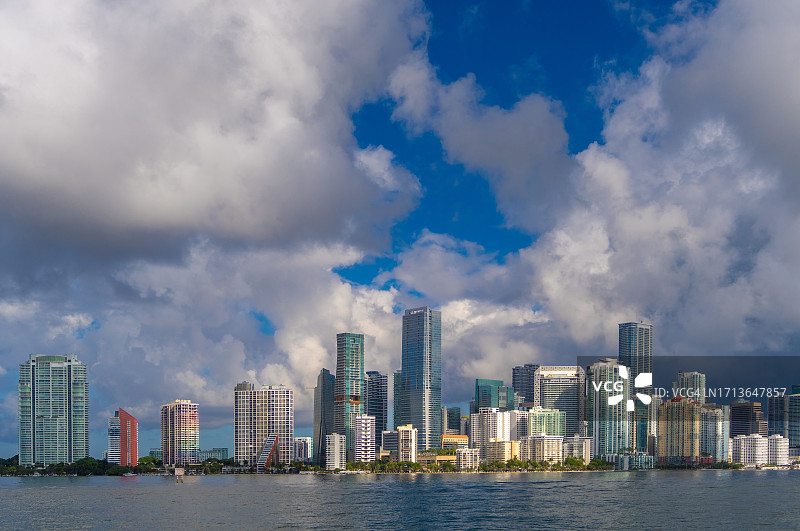 佛罗里达州迈阿密布里克尔天际线全景图片素材