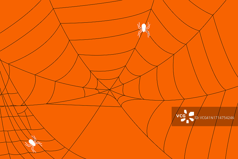 蜘蛛网背景插画：万圣节邀请函、贺卡、网站banner、节日图片图片素材