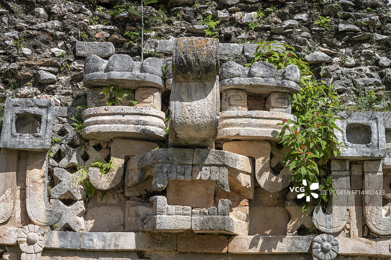 拉勃纳玛雅遗址的查克面具图片素材