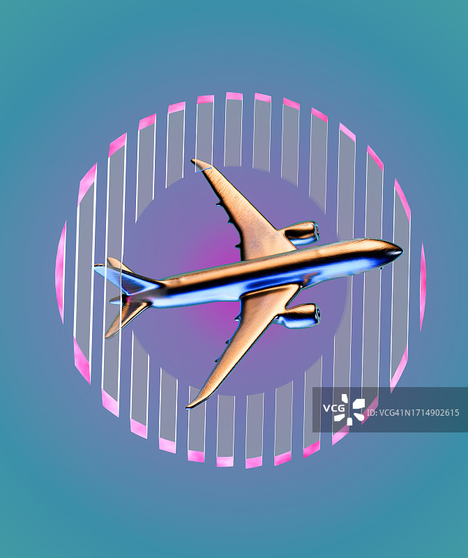 飞机穿过一个圆圈图片素材