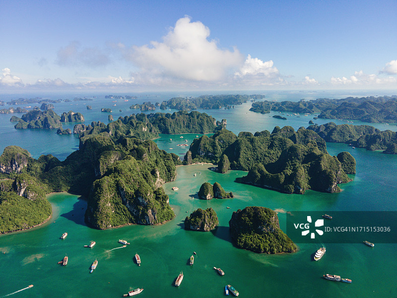 航拍越南下龙湾图片素材