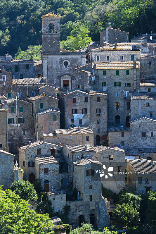 意大利中世纪城镇的城镇景观图片素材