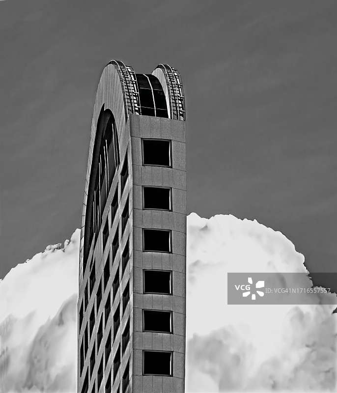 单色虚构建筑图片素材