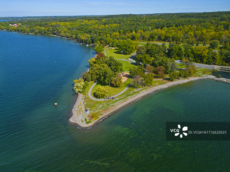 卡尤加湖长点州立公园航拍图片素材